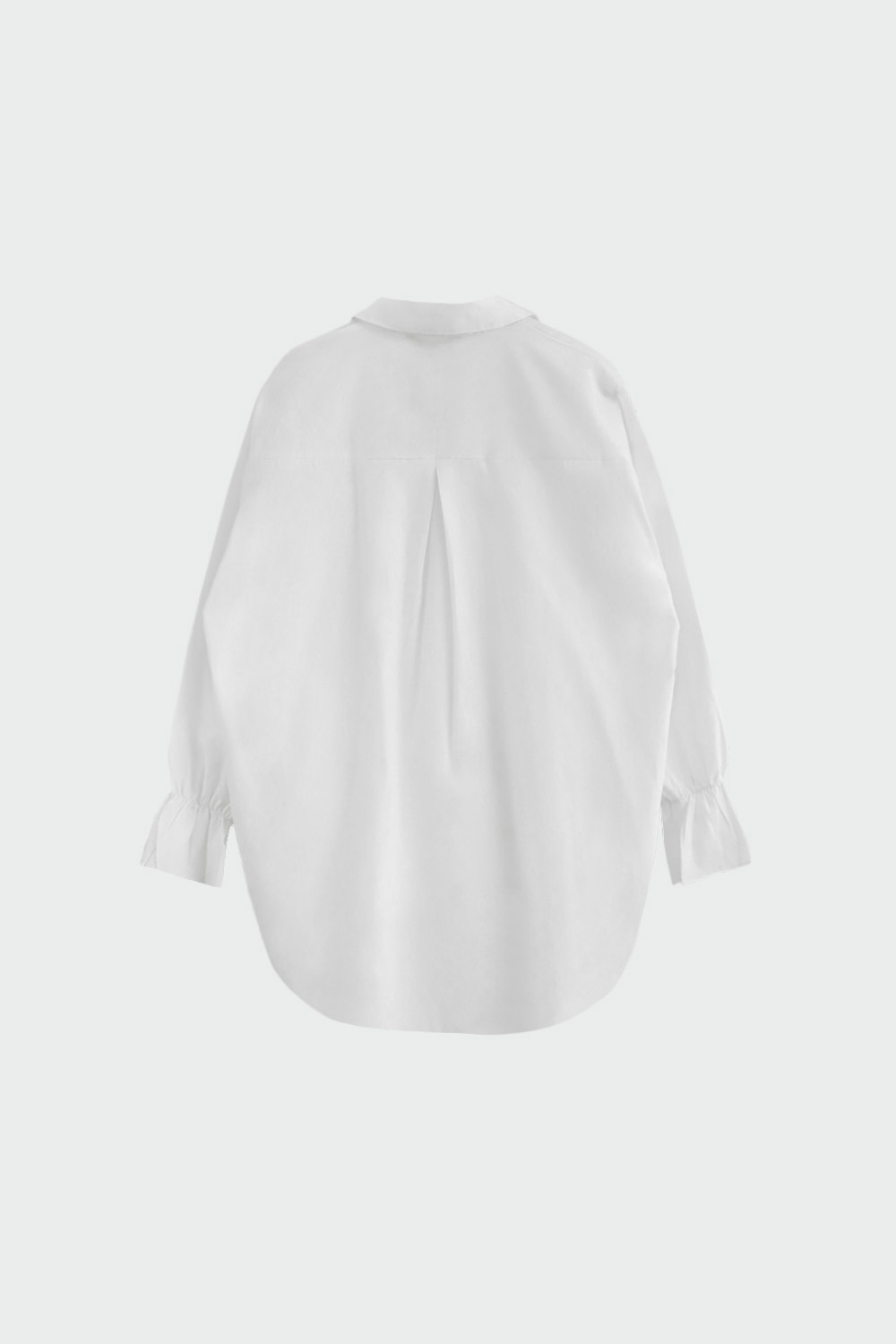 Balon Kollu Oversize Beyaz Kadın Gömlek