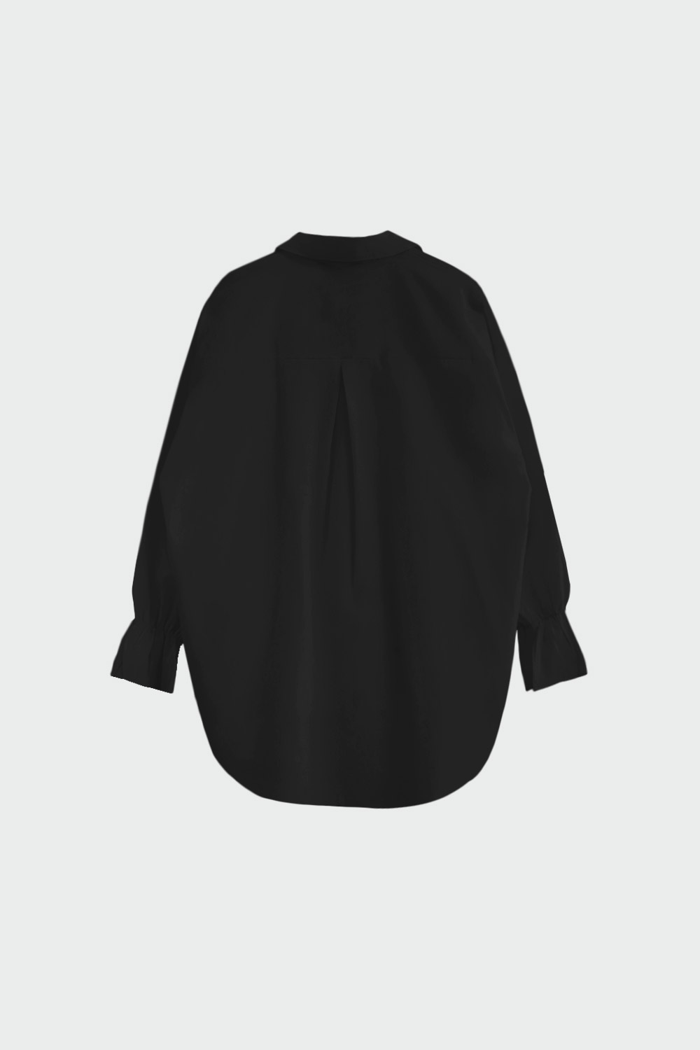 Balon Kollu Oversize Siyah Kadın Gömlek