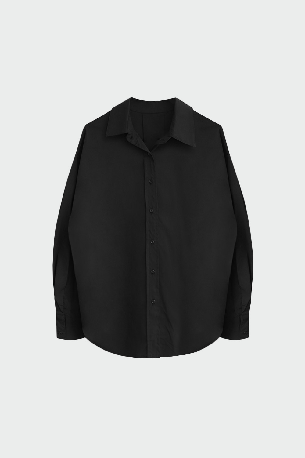 Oversize Basic Siyah Kadın Gömlek