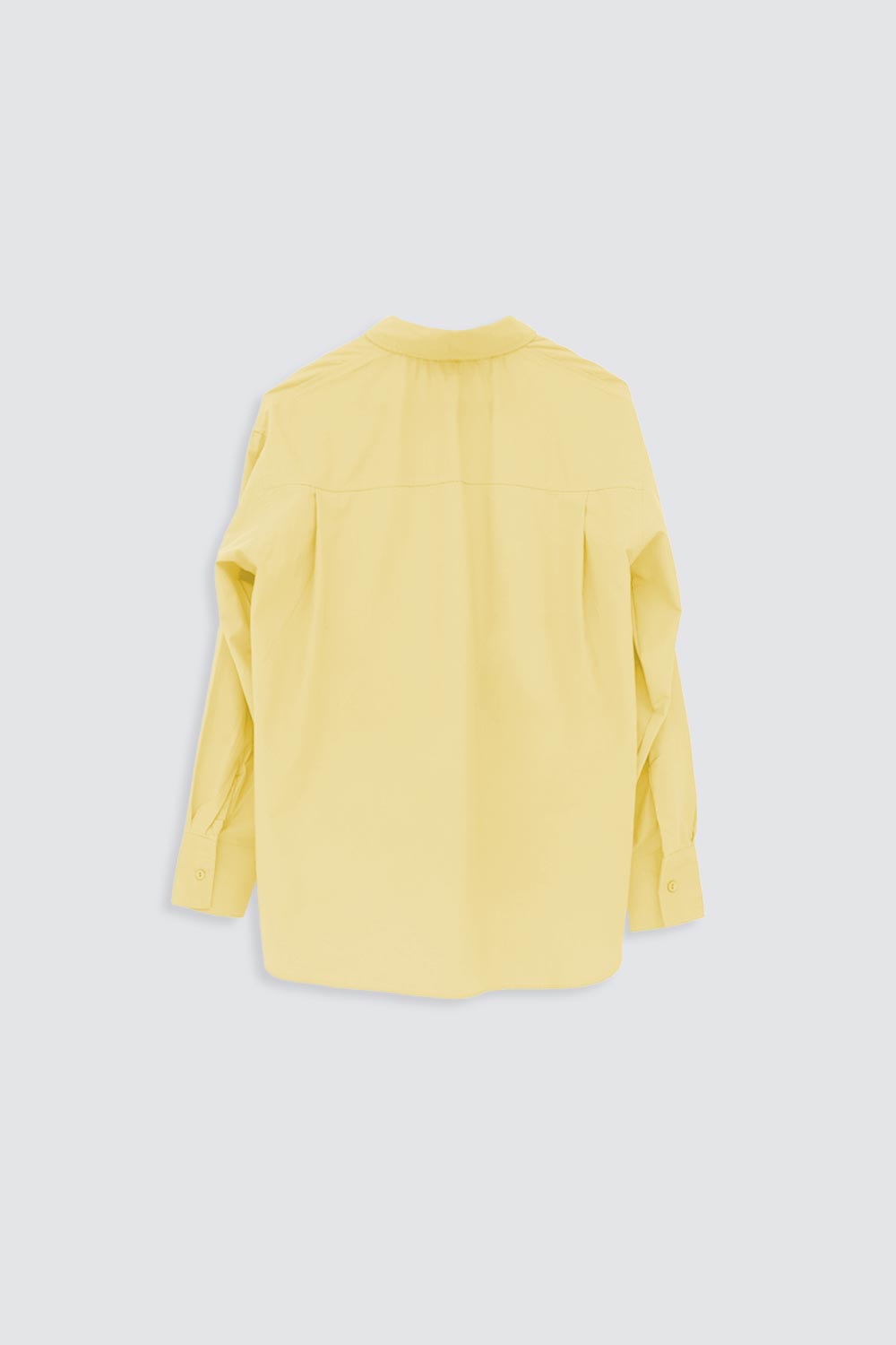 Oversize Asimetrik Kesim Sarı Kadın Gömlek