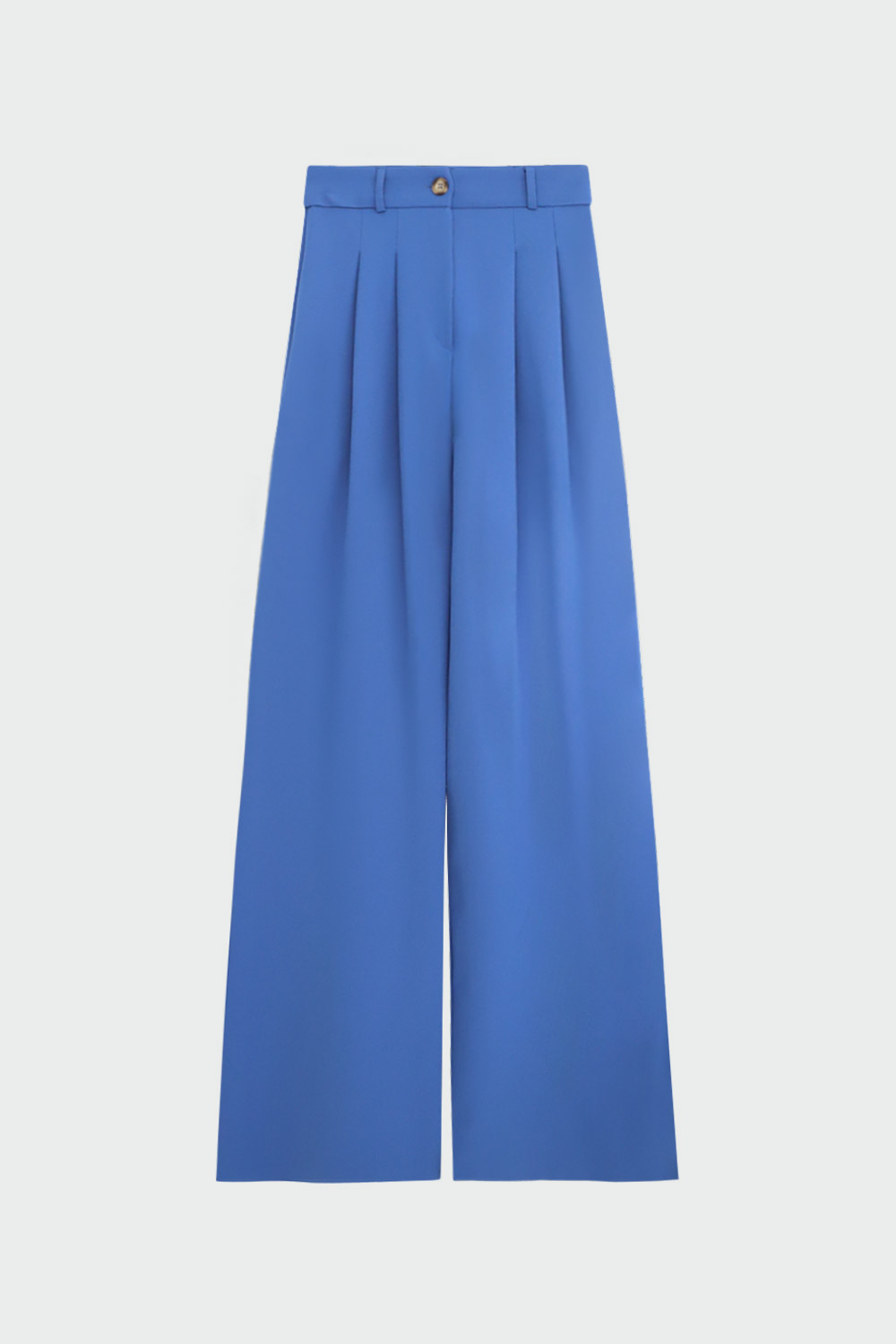 Piliseli Geniş Paça Mavi Kadın Denim / Pantolon