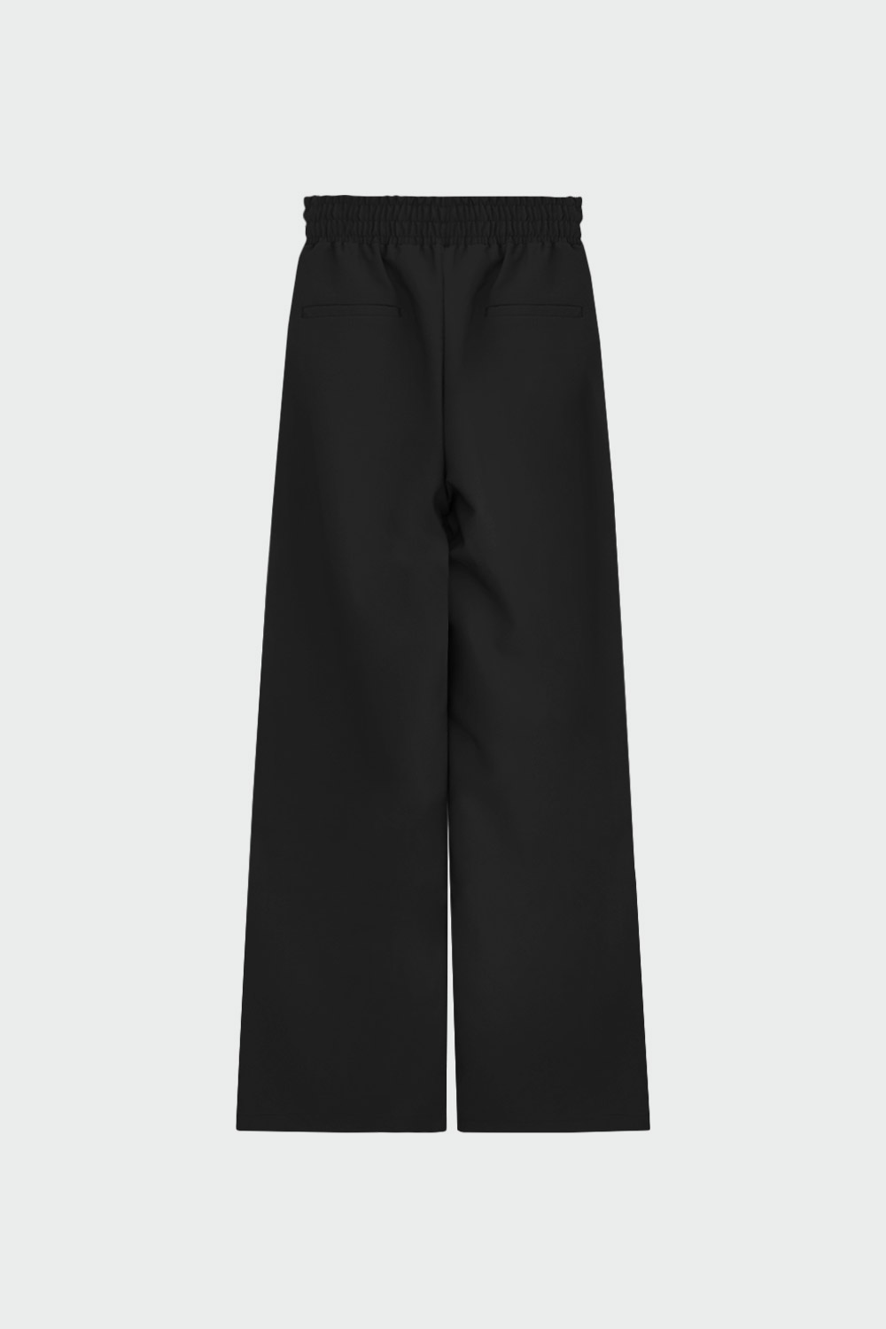 Beli Lastikli Düz Paça Siyah Kadın Denim / Pantolon
