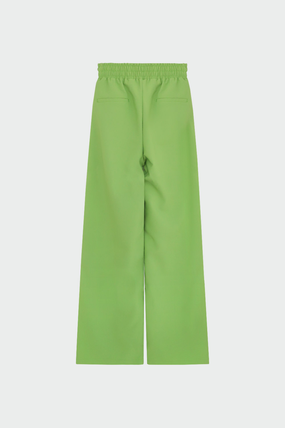 Beli Lastikli Düz Paça Yeşil Kadın Denim / Pantolon