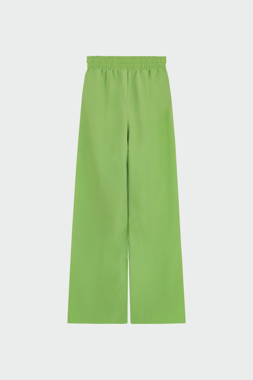 Beli Lastikli Düz Paça Yeşil Kadın Denim / Pantolon