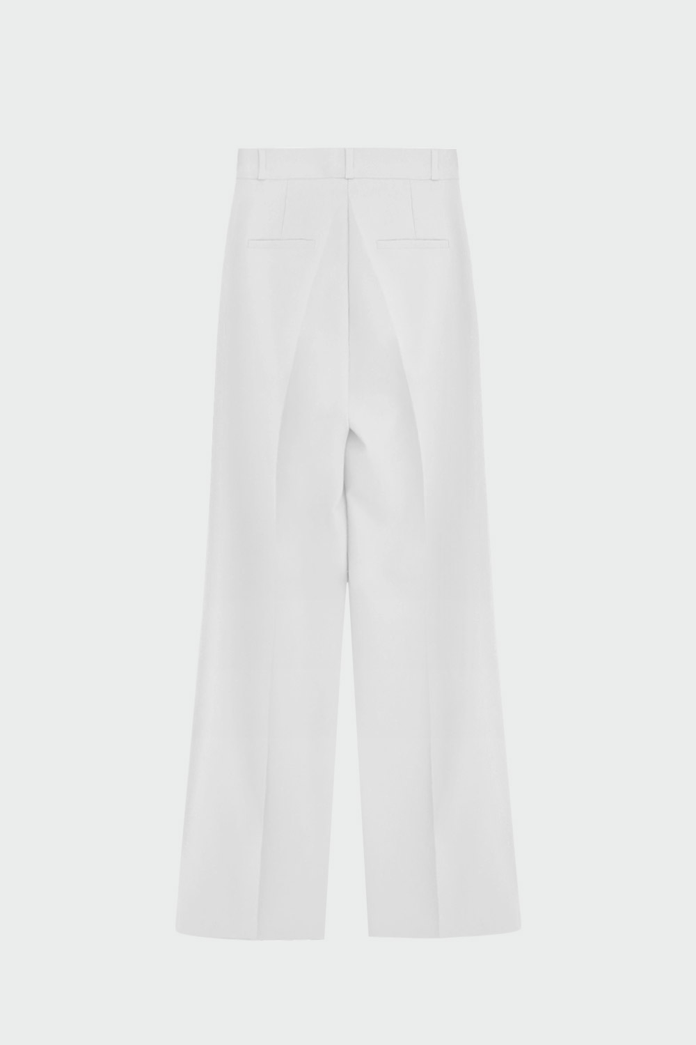 Çizgi Detaylı Yüksek Bel Düz Paça Beyaz Kadın Denim / Pantolon