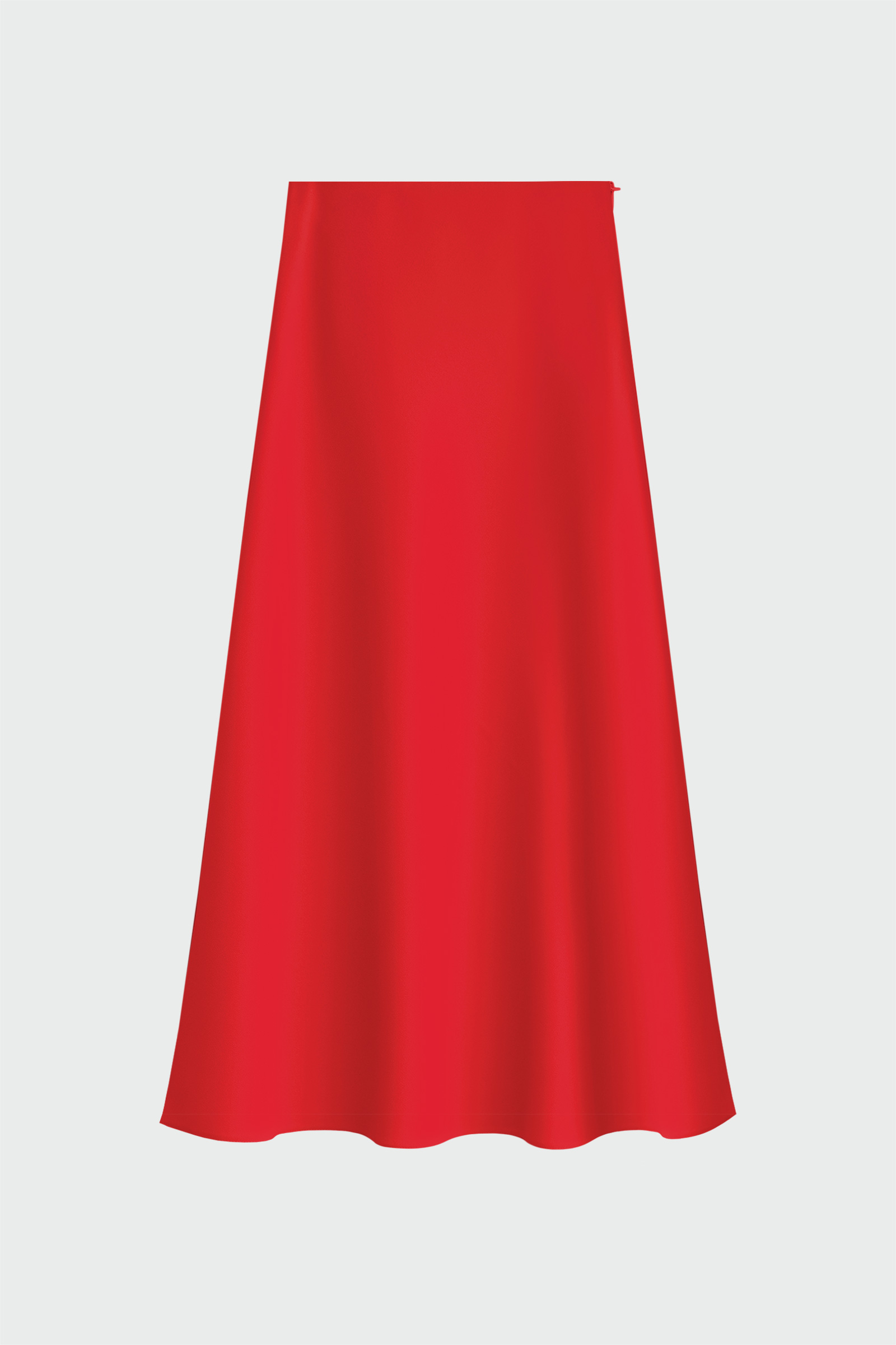 Uzun Fermuarlı Kırmızı Kadın Etek